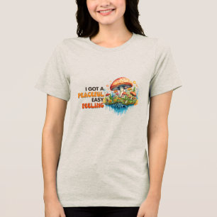 T-shirt En Tri-matière Hippy Boho Champignon Paix Tripant