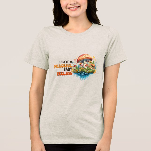T-shirt En Tri-matière Hippy Boho Mushroom Peace Trippy (Recto)