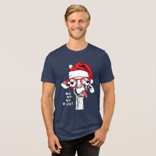 T-shirt En Tri-matière Hipster Christmas Giraffe Vacances