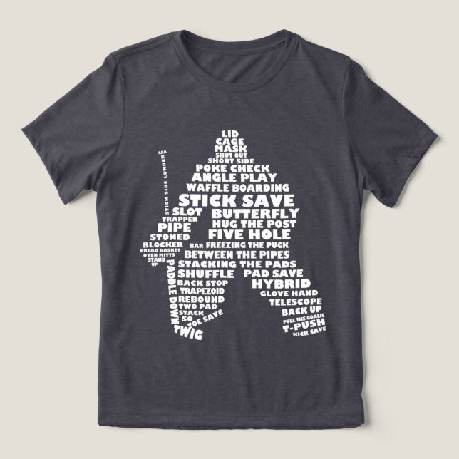 T-shirt En Tri-matière Hockey Goaltender Word Art (Design Recto)