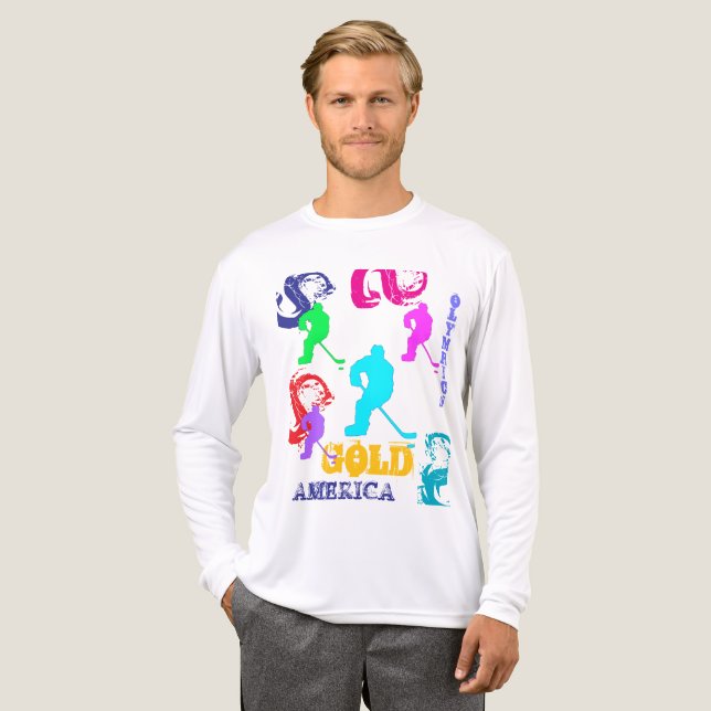 T-SHIRT  EN TRI-MATIÈRE HOCKEY OLYMPIQUE (Recto complet)