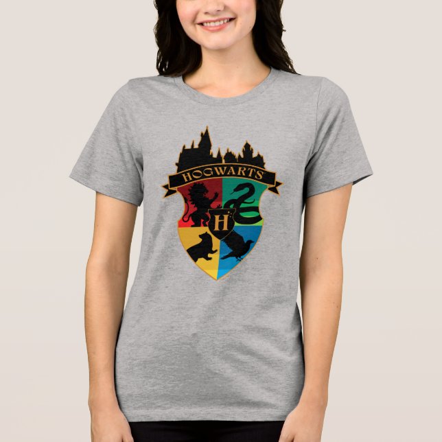 T-shirt En Tri-matière HOGWARTS™ Castle Crest House Pride Badge (Recto)