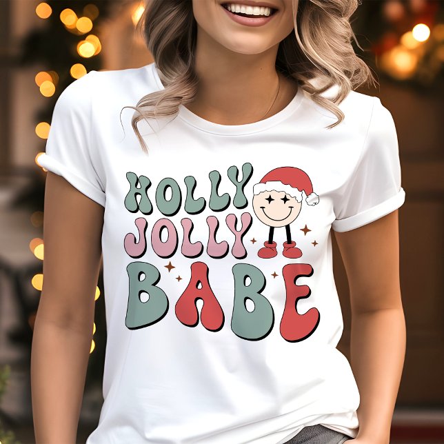 T-shirt En Tri-matière Holly Jolly Babe Retro Funny Noël (Créateur téléchargé)