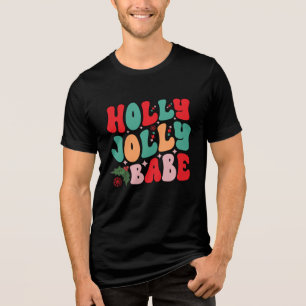 T-shirt En Tri-matière Holly Jolly Babe Retro Vacances de Noël Super