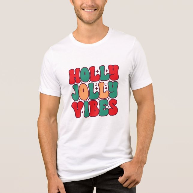 T-shirt En Tri-matière Holly Jolly Vibes Retro Vacances de Noël Super (Recto)