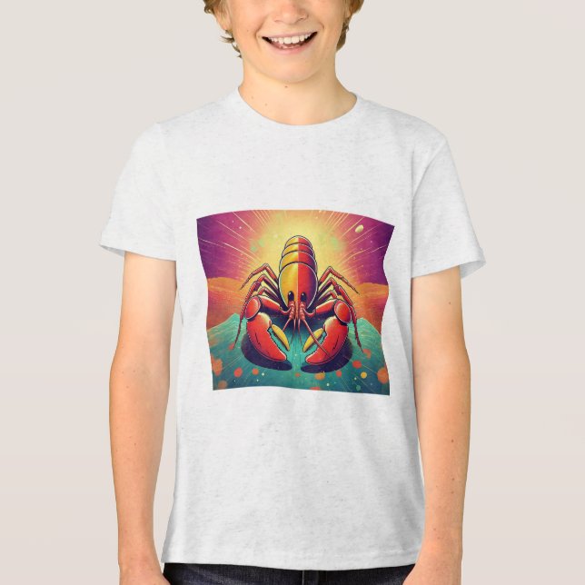 T-shirt En Tri-matière Homard psychédélique Art Océan (Recto)