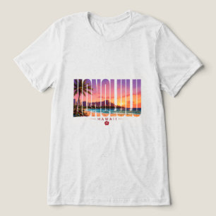 T-shirt En Tri-matière Honolulu Hawaï Moderne Voyage Plage de Waikiki