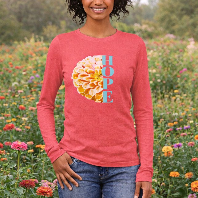 T-shirt En Tri-matière Hope in Jesus Zinnia Flower Christian (Hope floral christian red sweater)