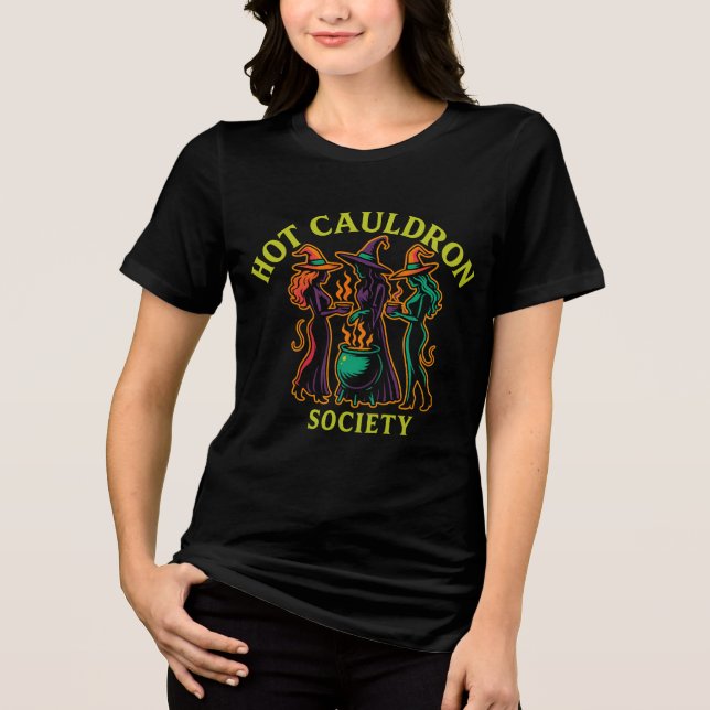 T-shirt En Tri-matière Hot Cauldron Society | Retro Witch Coven Halloween (Recto)