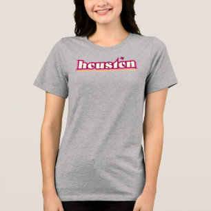 T-shirt En Tri-matière Houston Texas, marron, rose, jaune