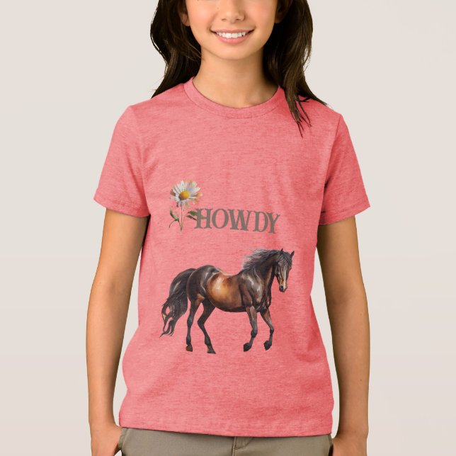 T-shirt En Tri-matière Howdy Horse Daisy Flower (Recto)
