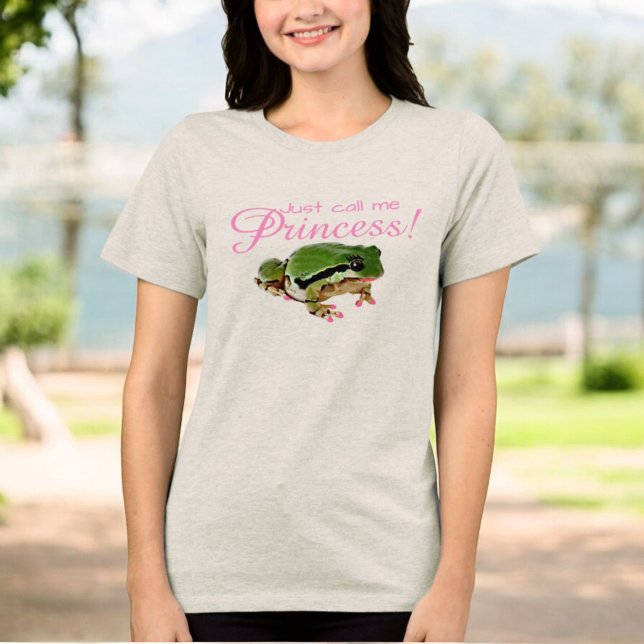 T-shirt En Tri-matière Humoristique Grenouille princesse ongles rose bâto (tee shirt front design)