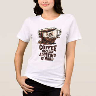 T-shirt En Tri-matière Humour d'Adulte Qui Se Reconnaît Amoureux du Café