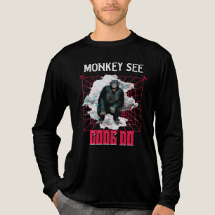 T-shirt En Tri-matière Humour de développeur Web « Le singe voit, code, f