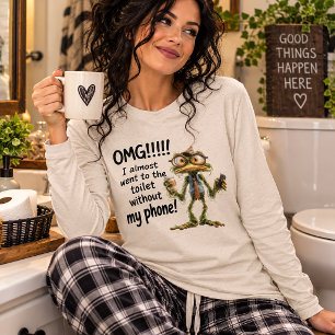 T-shirt En Tri-matière Humour Téléphonique Drôle Presque Allé Aux Toilett