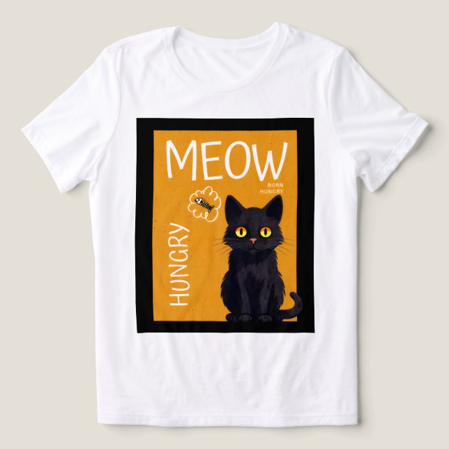 T-shirt En Tri-matière Hungry Meow – Born Hungry (Design Recto)