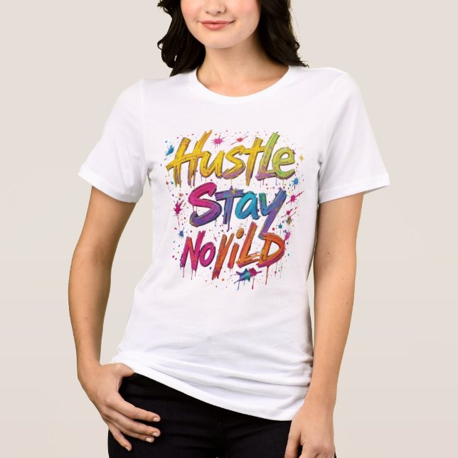 T-shirt En Tri-matière "Hustle Hard Graffiti T-Shirt – Bold Urban Street  (Recto)