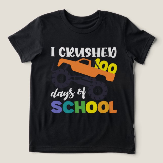 T-shirt En Tri-matière I Crushed 100 Days of School Truck 2025 (Design Recto)