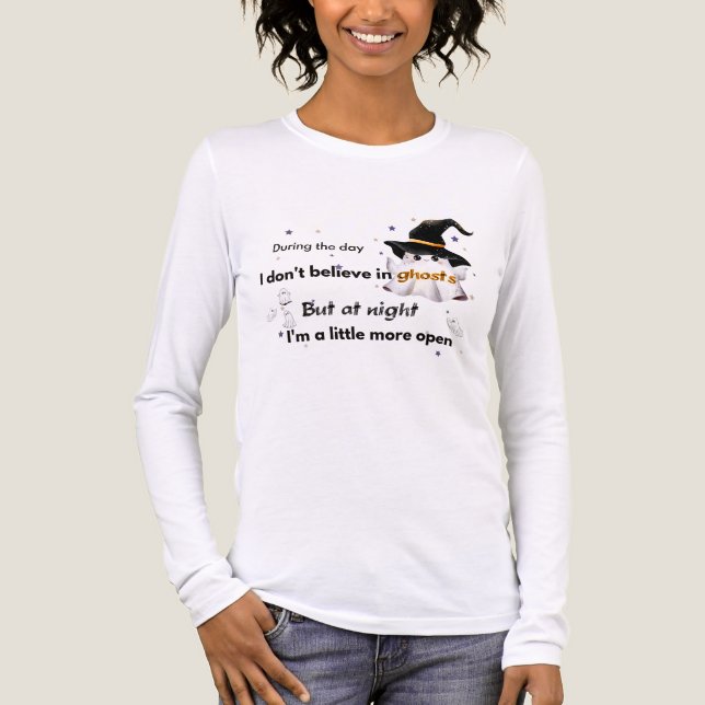 T-shirt En Tri-matière I don't believe in Ghosts Halloween fun Shirt (Recto)