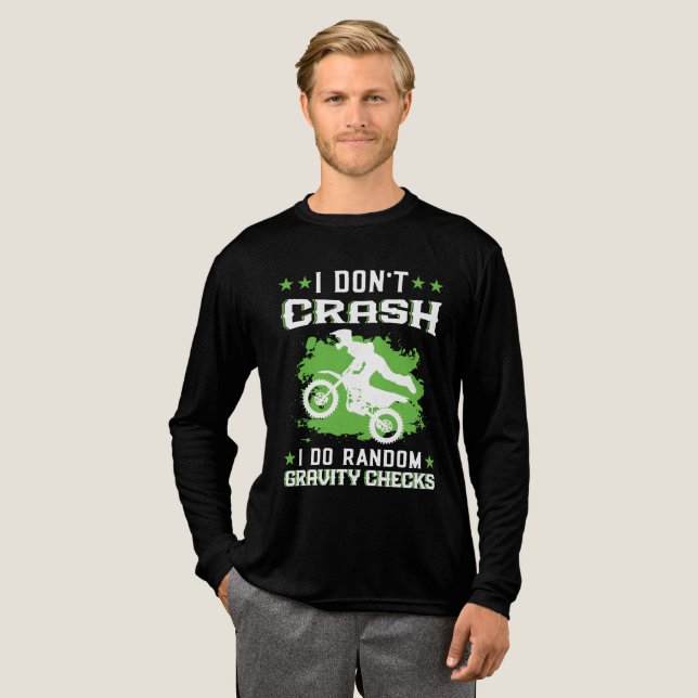 T-shirt En Tri-matière I Don't Crash I Do Random Gravity Checks Retro  (Recto complet)