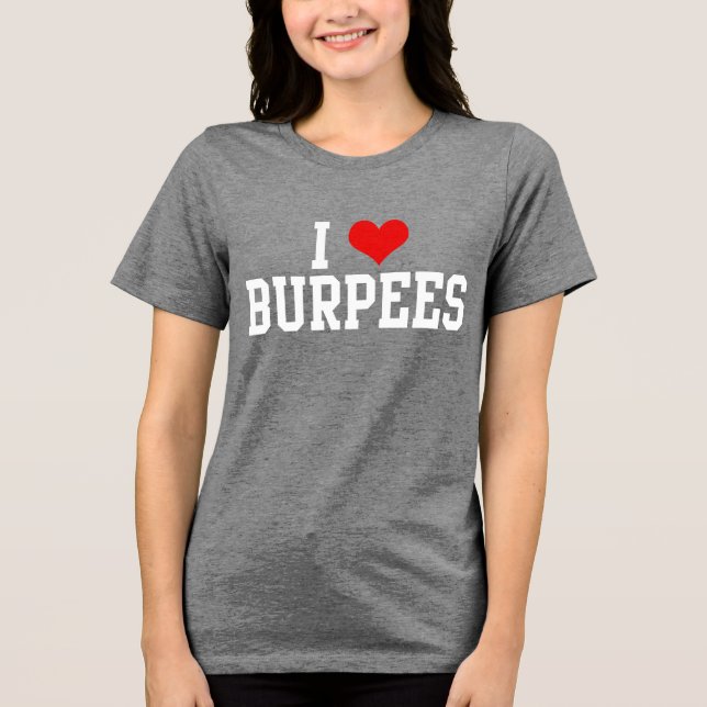 T-shirt En Tri-matière I Love Burpees, Fitness Exercise Débardeur (Recto)