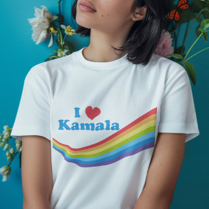 T-shirt En Tri-matière I Love Kamala Cute Election Rainbow Women