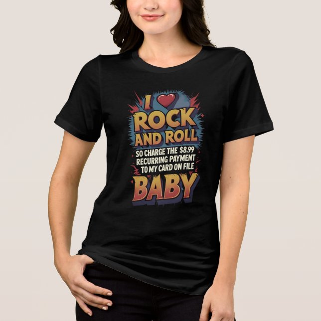 T-shirt En Tri-matière I Love Rock N Roll At Any Cost (Recto)