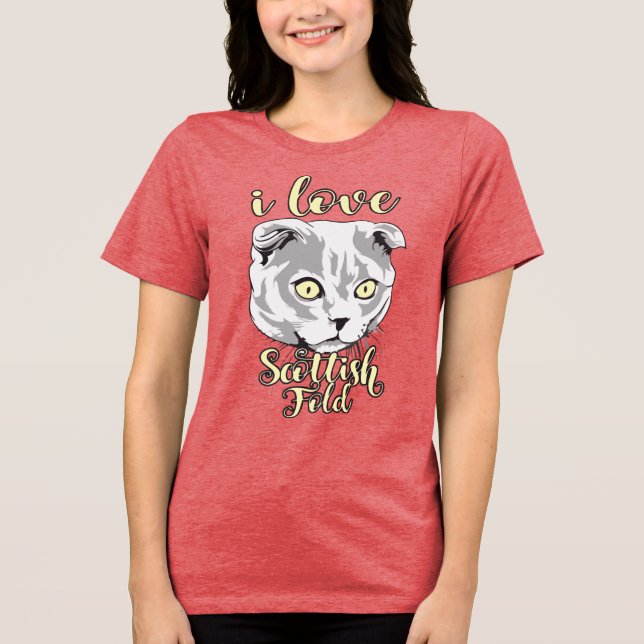 T-shirt En Tri-matière I Love Scottish Fold (Recto)