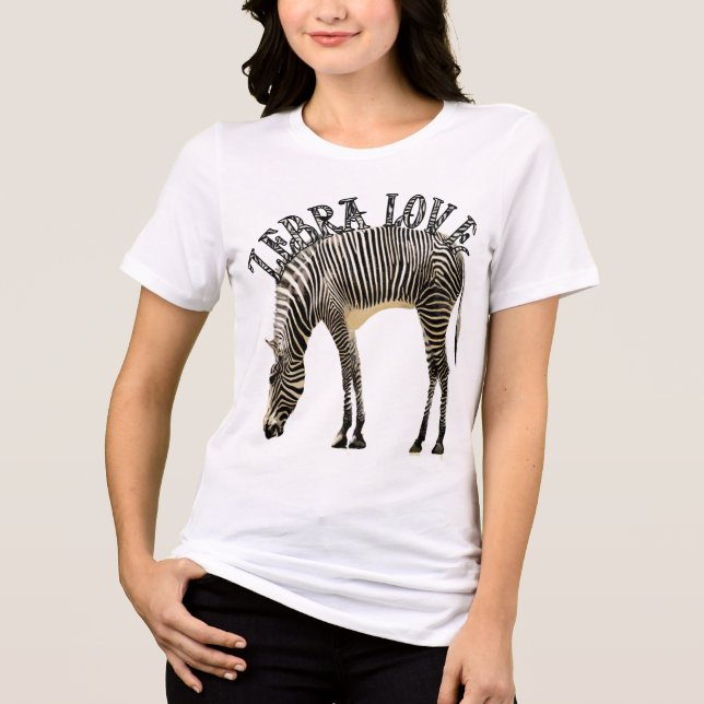 T-shirt En Tri-matière I Love Zebras - Customisé (Recto)