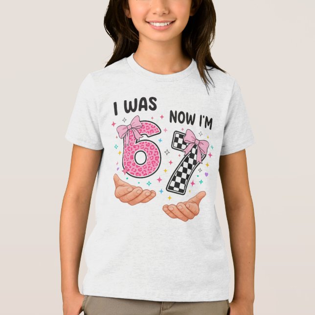 T-shirt En Tri-matière I was 6 now I'm 7 cute birthday numbers (Recto)