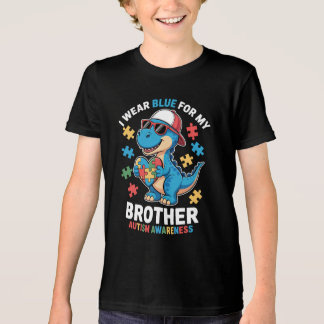 T-shirt En Tri-matière I Wear Blue for My Brother Dino Autism Awareness
