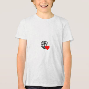 T-shirt En Tri-matière Icône Globe Amour Mondial   Conception de cœur Ter