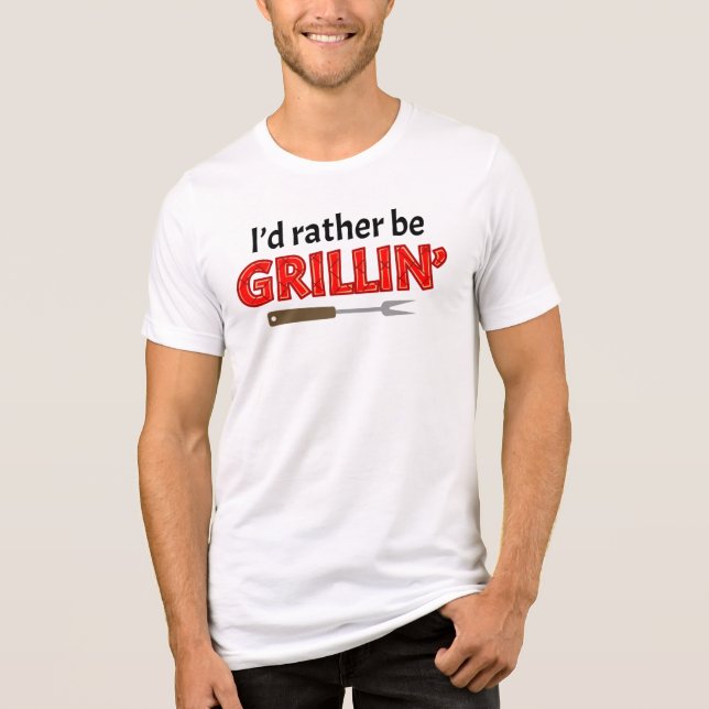 T-shirt En Tri-matière I'd Rather be Grillin' Grillmaster Steaks (Recto)