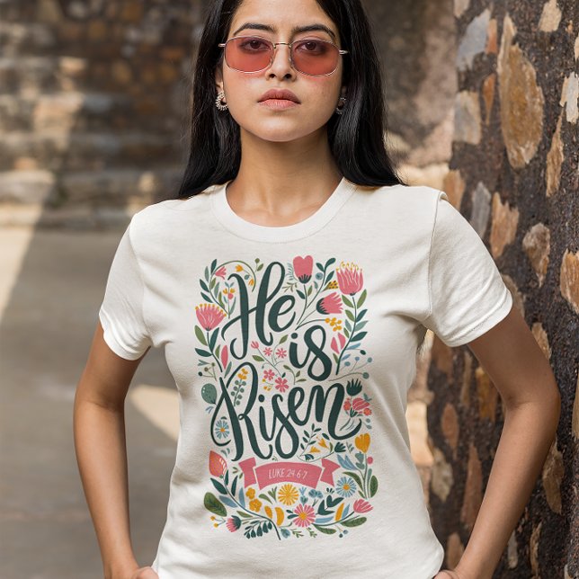 T-shirt En Tri-matière Il Est Ressuscité Luke 24-6-7 (Créateur téléchargé)