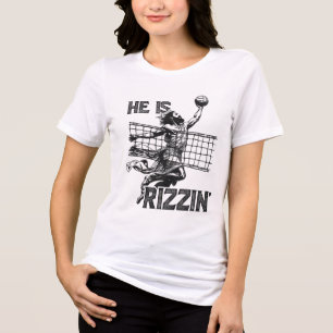 T-shirt En Tri-matière Il Est Rizzin Drôle Jésus Jouant Joueur De Volley-