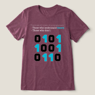 T-shirt En Tri-matière Il y a 10 Types de Programmeurs – Blague Binaire