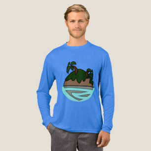 T-shirt En Tri-matière Île tropicale de dessin animé minimaliste dans l'o