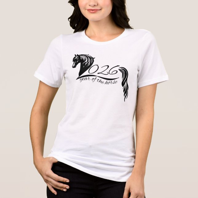 T-shirt En Tri-matière Illustration 2026 Année du cheval (Recto)