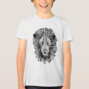 T-shirt En Tri-matière Illustration abstraite de tête de lion audacieuse