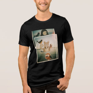 T-shirt En Tri-matière Illustration d'animaux et d'oiseaux caprins - Natu