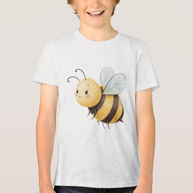 T-shirt En Tri-matière Illustration de bourdon souriant mignon (Recto)