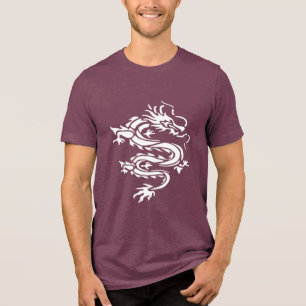 T-shirt En Tri-matière Illustration de dragon en style de pochoir découpé