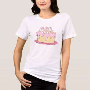 T-shirt En Tri-matière Illustration de gâteau mignon pour l'anniversaire