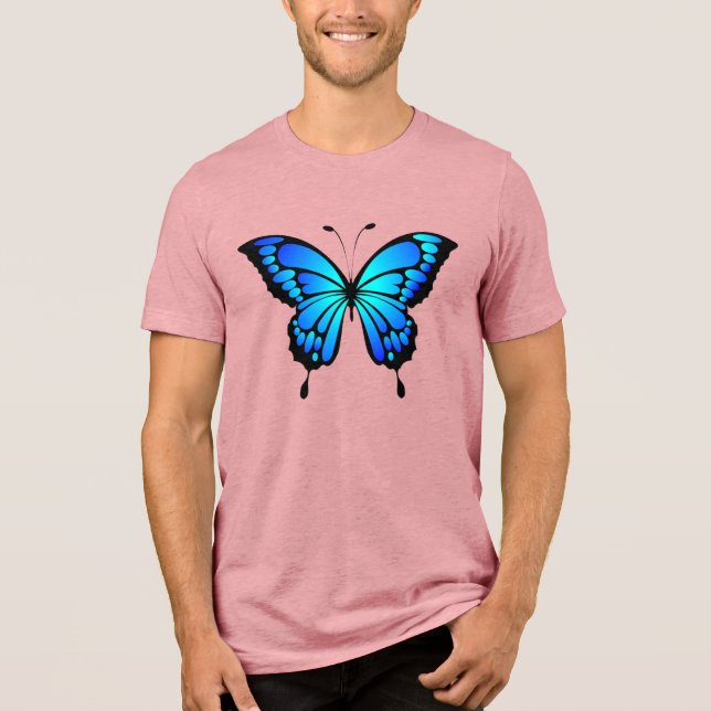 T-shirt En Tri-matière Illustration de l'insecte bleu papillon-20284 (Recto)