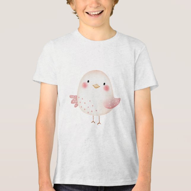 T-shirt En Tri-matière Illustration de poussin au joli rougissement (Recto)
