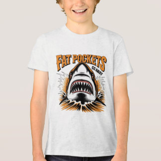 T-shirt En Tri-matière Illustration de requin agressif Fat Pockets Go Awa