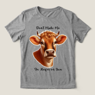 T-shirt En Tri-matière Illustration de vache humoristique avec texte ludi