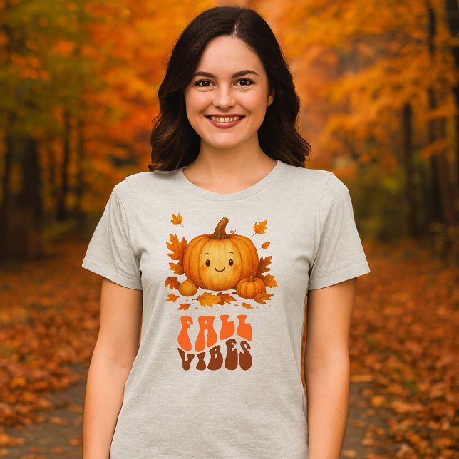 T-shirt En Tri-matière Illustration du citrouille d'automne et script de  (Créateur téléchargé)