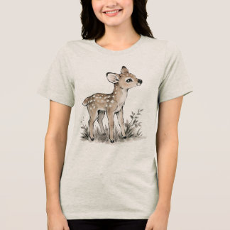 T-shirt En Tri-matière Illustration d'un bébé faon mignon - Nature esthét