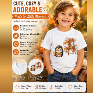 T-shirt En Tri-matière Illustration d'un hérisson mignon d'automne avec u